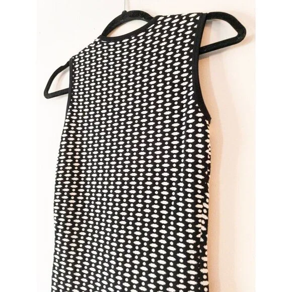 Torn By Ronny Kobo Black & White Sleeveless Patterned Knit Dress SZ XS - Picture 3 of 7